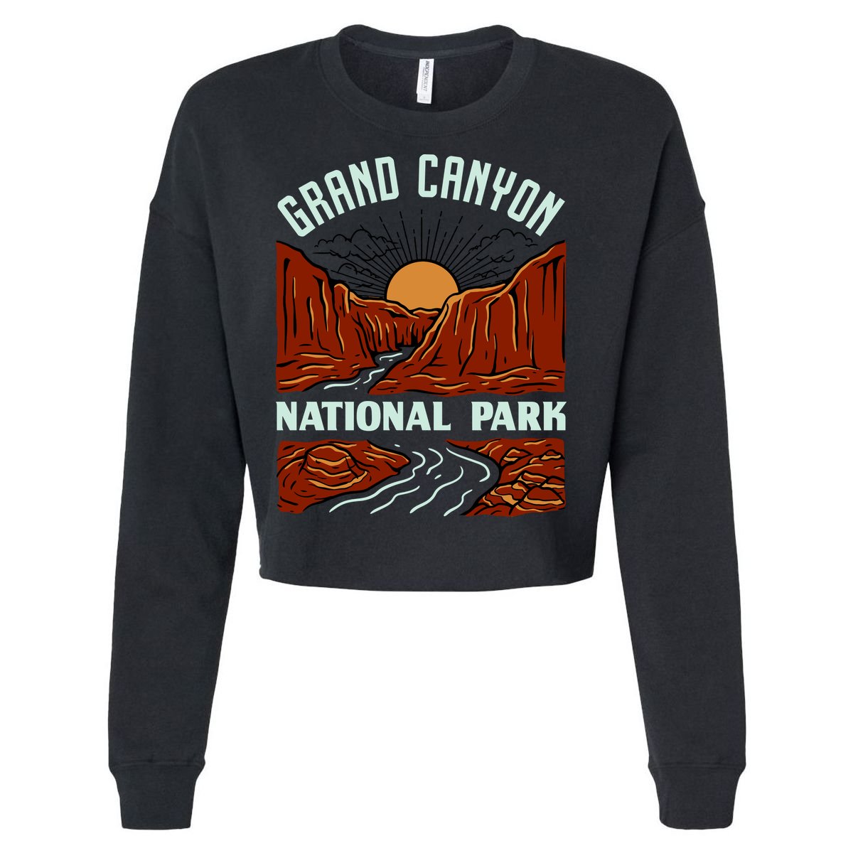 Grand Canyon National Park Illustration Cropped Pullover Crew