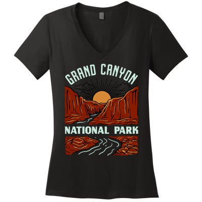 Grand Canyon National Park Illustration Women's V-Neck T-Shirt