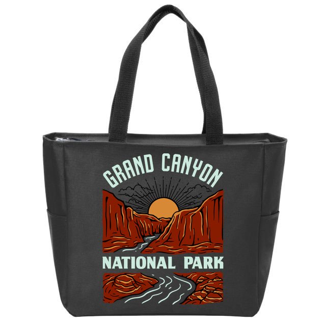 Grand Canyon National Park Illustration Zip Tote Bag