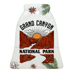 Grand Canyon National Park Illustration Ceramic Bell Ornament