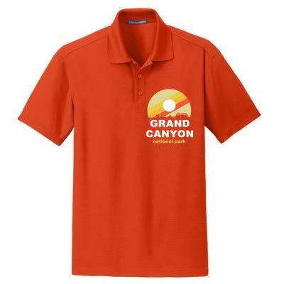 Grand Canyon National Park Retro Logo Dry Zone Grid Polo