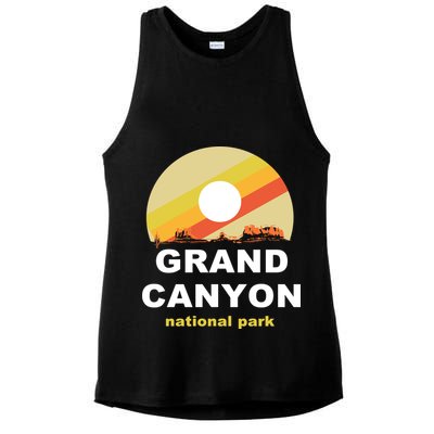 Grand Canyon National Park Retro Logo Ladies PosiCharge Tri-Blend Wicking Tank