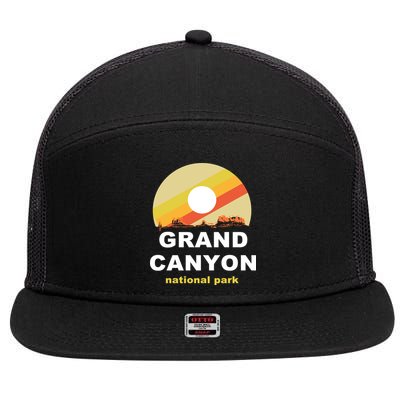 Grand Canyon National Park Retro Logo 7 Panel Mesh Trucker Snapback Hat