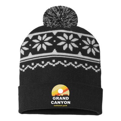 Grand Canyon National Park Retro Logo USA-Made Snowflake Beanie