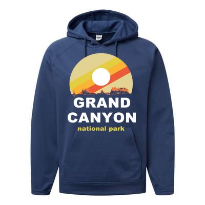 Grand Canyon National Park Retro Logo Performance Fleece Hoodie