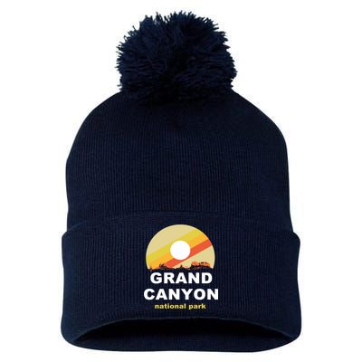 Grand Canyon National Park Retro Logo Pom Pom 12in Knit Beanie