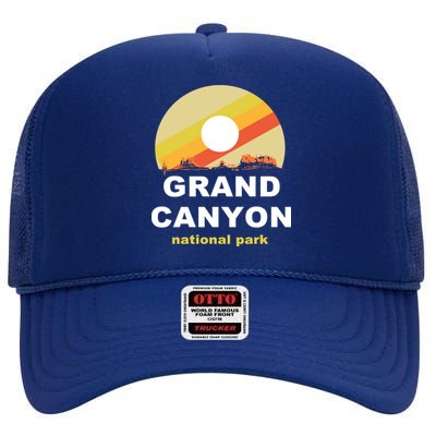 Grand Canyon National Park Retro Logo High Crown Mesh Back Trucker Hat