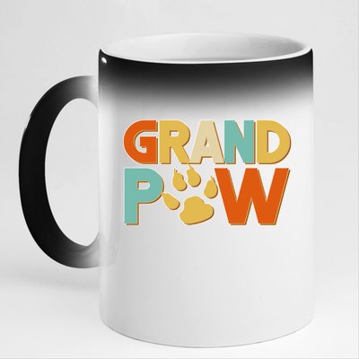 Grand Paw Funny Dog Grandpa 11oz Black Color Changing Mug