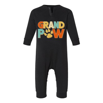 Grand Paw Funny Dog Grandpa Infant Fleece One Piece