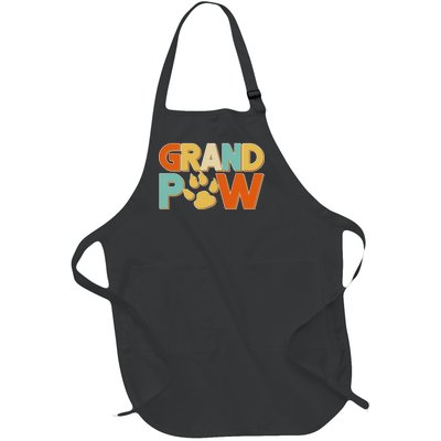 Grand Paw Funny Dog Grandpa Full-Length Apron With Pockets