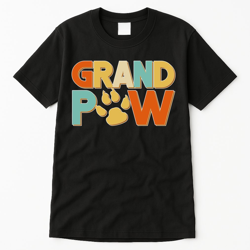 Grand Paw Funny Dog Grandpa Tall T-Shirt
