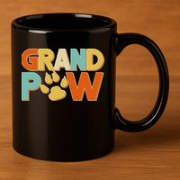 Grand Paw Funny Dog Grandpa 11oz C Handle Ceramic Mug