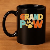 Grand Paw Funny Dog Grandpa 11oz C Handle Ceramic Mug