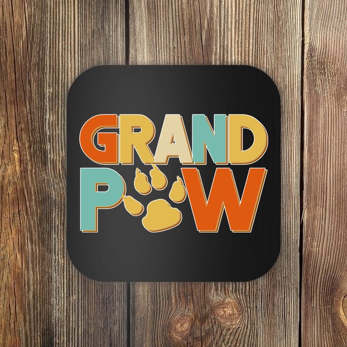 Grand Paw Funny Dog Grandpa Coaster