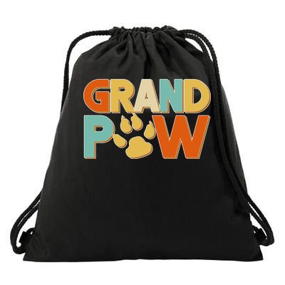 Grand Paw Funny Dog Grandpa Drawstring Bag