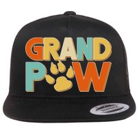 Grand Paw Funny Dog Grandpa Flat Bill Trucker Hat