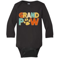 Grand Paw Funny Dog Grandpa Baby Long Sleeve Bodysuit