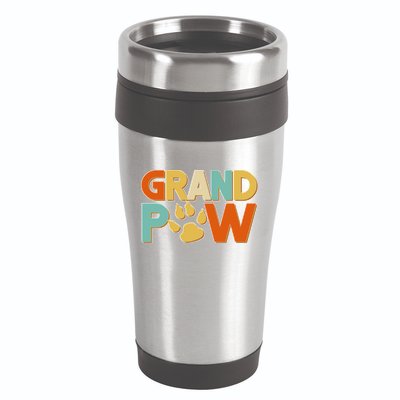 Grand Paw Funny Dog Grandpa 16oz Travel Tumbler