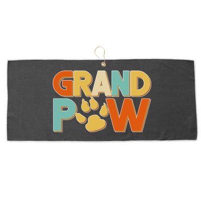 Grand Paw Funny Dog Grandpa Large Microfiber Waffle Golf Towel