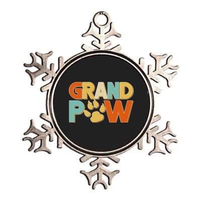 Grand Paw Funny Dog Grandpa Metallic Star Ornament