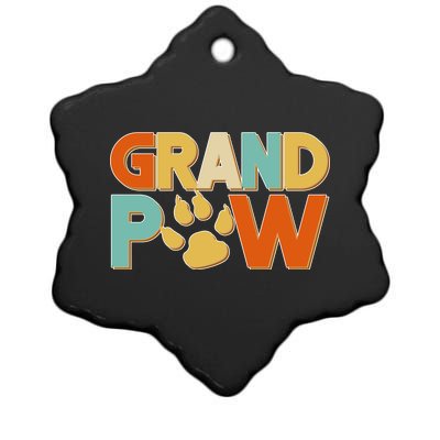 Grand Paw Funny Dog Grandpa Ceramic Star Ornament