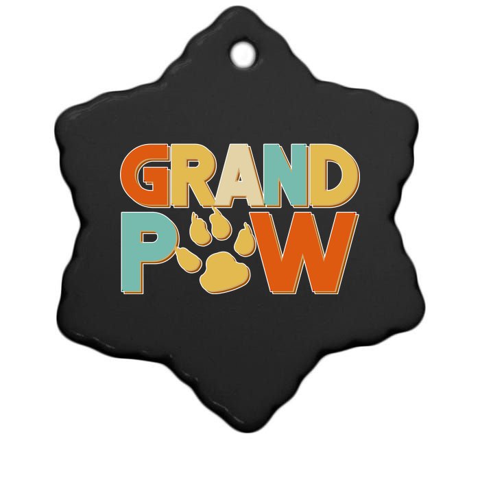 Grand Paw Funny Dog Grandpa Ceramic Star Ornament