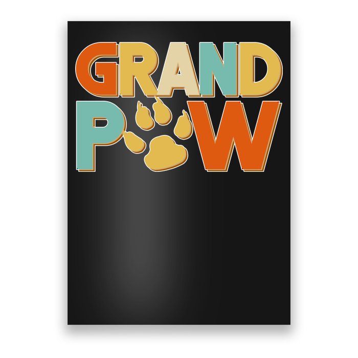 Grand Paw Funny Dog Grandpa Poster