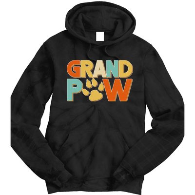 Grand Paw Funny Dog Grandpa Tie Dye Hoodie