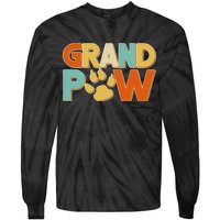 Grand Paw Funny Dog Grandpa Tie-Dye Long Sleeve Shirt