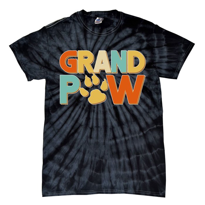 Grand Paw Funny Dog Grandpa Tie-Dye T-Shirt