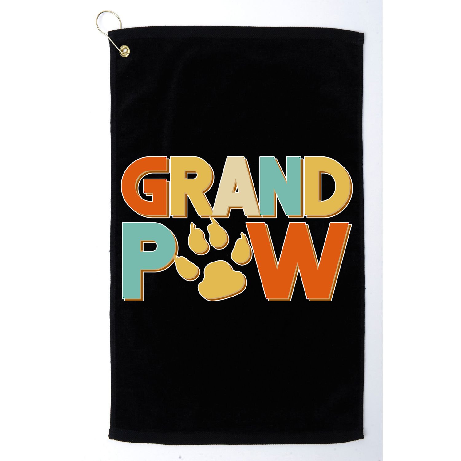 Grand Paw Funny Dog Grandpa Golf Towel