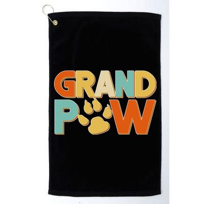 Grand Paw Funny Dog Grandpa Platinum Collection Golf Towel