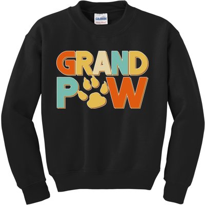 Grand Paw Funny Dog Grandpa Kids Sweatshirt