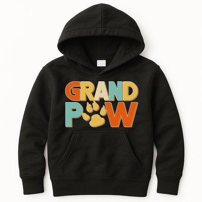 Grand Paw Funny Dog Grandpa Kids Hoodie