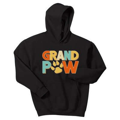 Grand Paw Funny Dog Grandpa Kids Hoodie