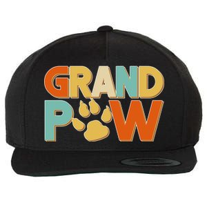 Grand Paw Funny Dog Grandpa Wool Snapback Cap