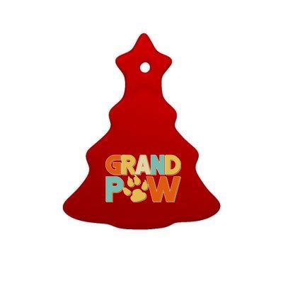 Grand Paw Funny Dog Grandpa Ceramic Tree Ornament