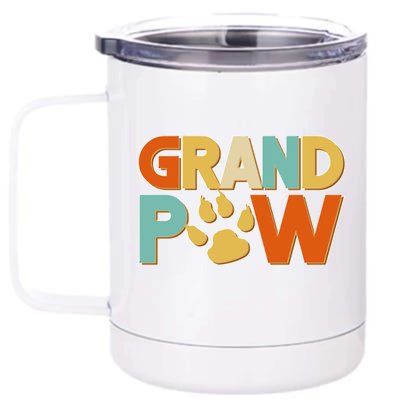 Grand Paw Funny Dog Grandpa 12 oz Stainless Steel Tumbler Cup