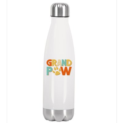 Grand Paw Funny Dog Grandpa Stainless Steel Insulated Water Bottle