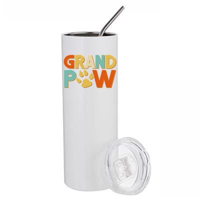 Grand Paw Funny Dog Grandpa Stainless Steel Tumbler