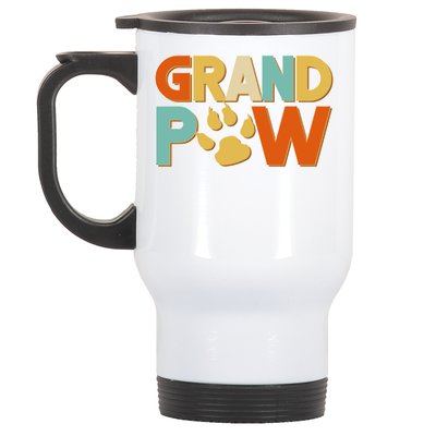 Grand Paw Funny Dog Grandpa Stainless Steel Travel Mug