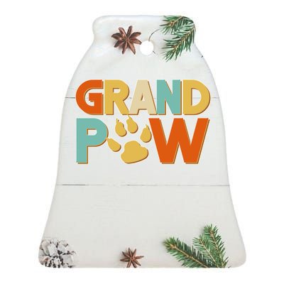 Grand Paw Funny Dog Grandpa Ceramic Bell Ornament