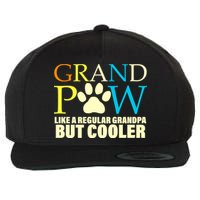 Grand Paw Like A Regular Grandpa But Cooler Wool Snapback Cap