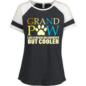 Grand Paw Like A Regular Grandpa But Cooler Enza Ladies Jersey Colorblock Tee