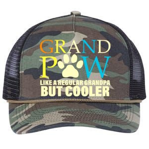 Grand Paw Like A Regular Grandpa But Cooler Retro Rope Trucker Hat Cap