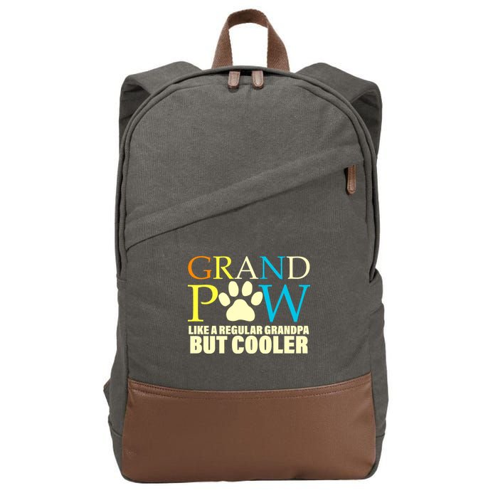 Grand Paw Like A Regular Grandpa But Cooler Cotton Canvas Backpack