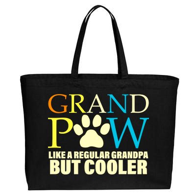 Grand Paw Like A Regular Grandpa But Cooler Cotton Canvas Jumbo Tote