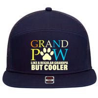 Grand Paw Like A Regular Grandpa But Cooler 7 Panel Mesh Trucker Snapback Hat