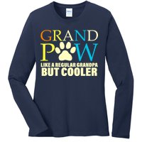 Grand Paw Like A Regular Grandpa But Cooler Ladies Long Sleeve Shirt