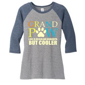 Grand Paw Like A Regular Grandpa But Cooler Women's Tri-Blend 3/4-Sleeve Raglan Shirt